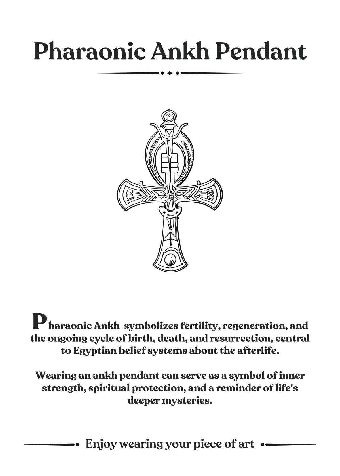 Pharaonic Ankh Pendant - ARTSY SILVER