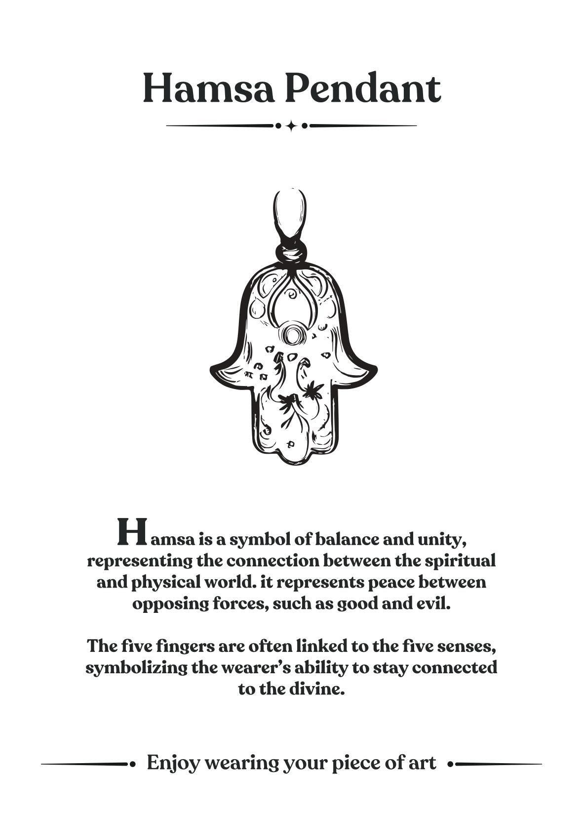 Hamsa Pendant - ARTSY SILVER