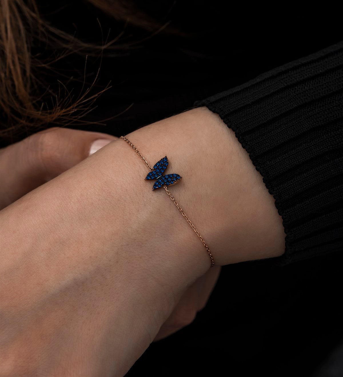 Blue Butterfly Bracelet - ARTSY SILVER