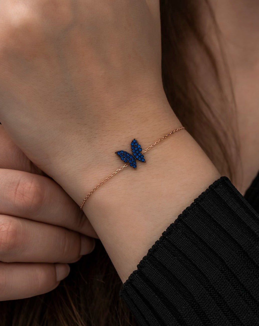 Blue Butterfly Bracelet - ARTSY SILVER