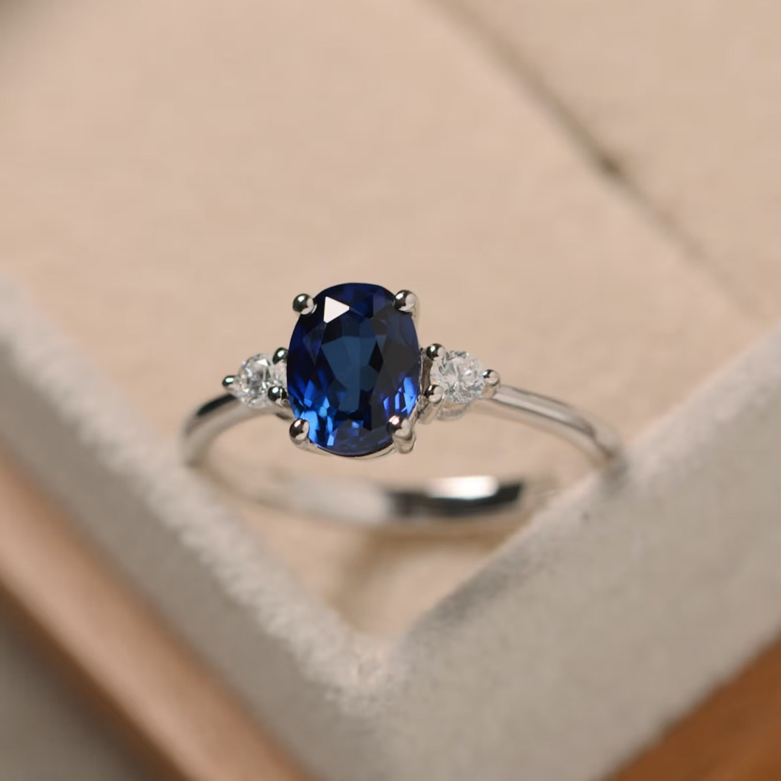 Promise Blue Sapphire Silver Ring - ARTSY SILVER