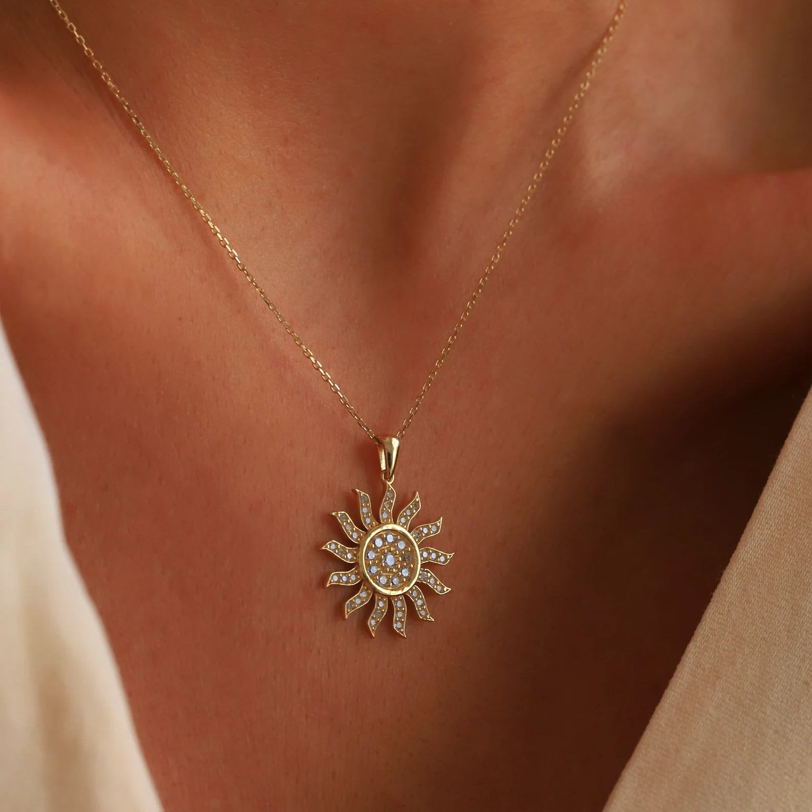Sun Celestial Necklace and Bracelet Set