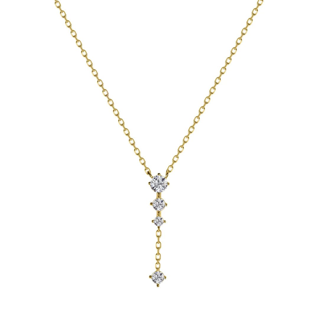 4 Round Stones Necklace - ARTSY SILVER
