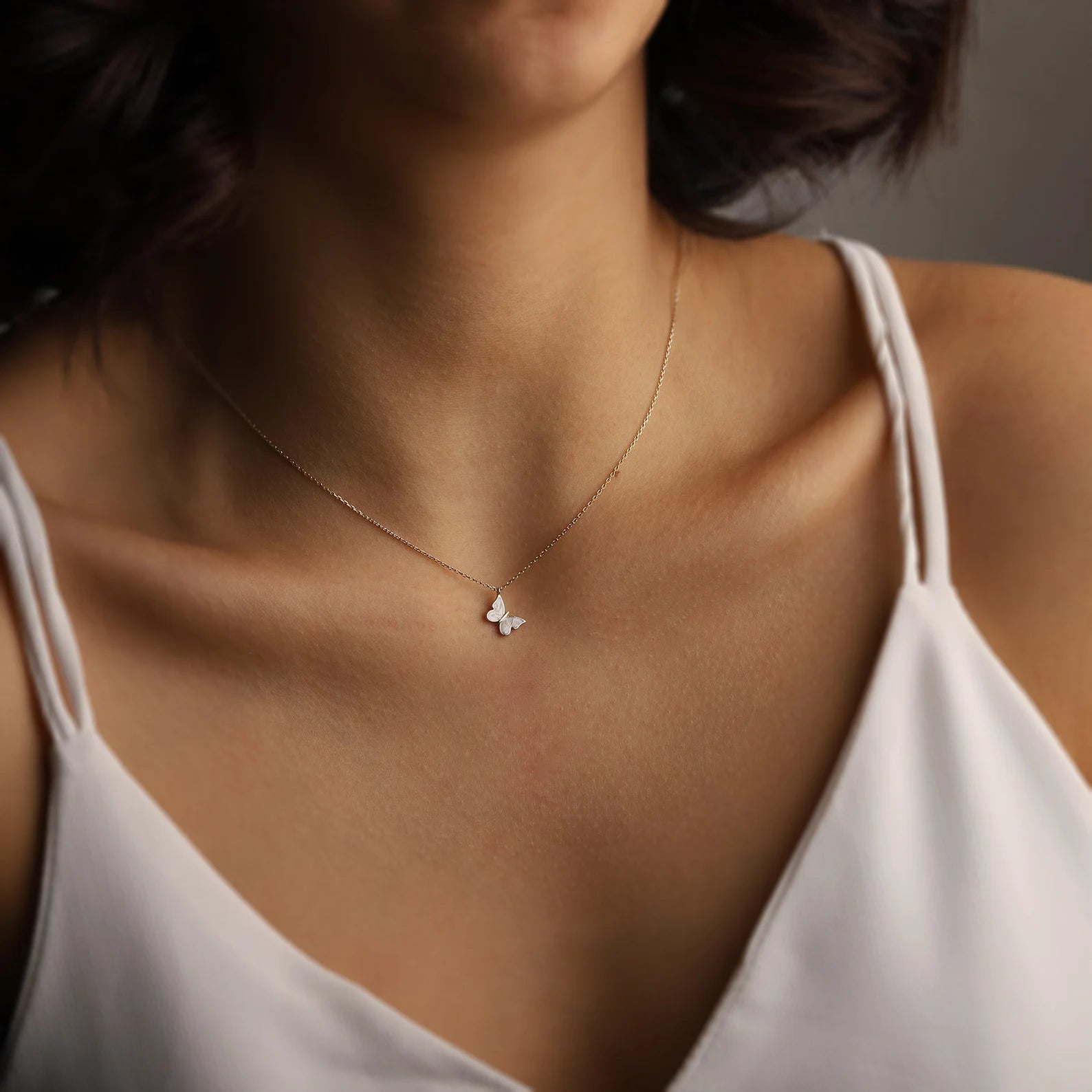 White Enamel Butterfly Full Set - ARTSY SILVER