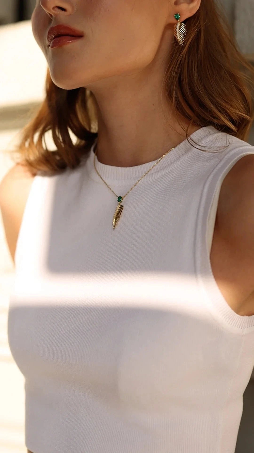 Palma Emerald Necklace and Earrings Set - ARTSY SILVER