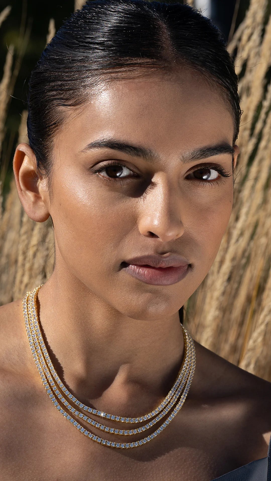 3mm Tennis Necklace Gold Plating - ARTSY SILVER