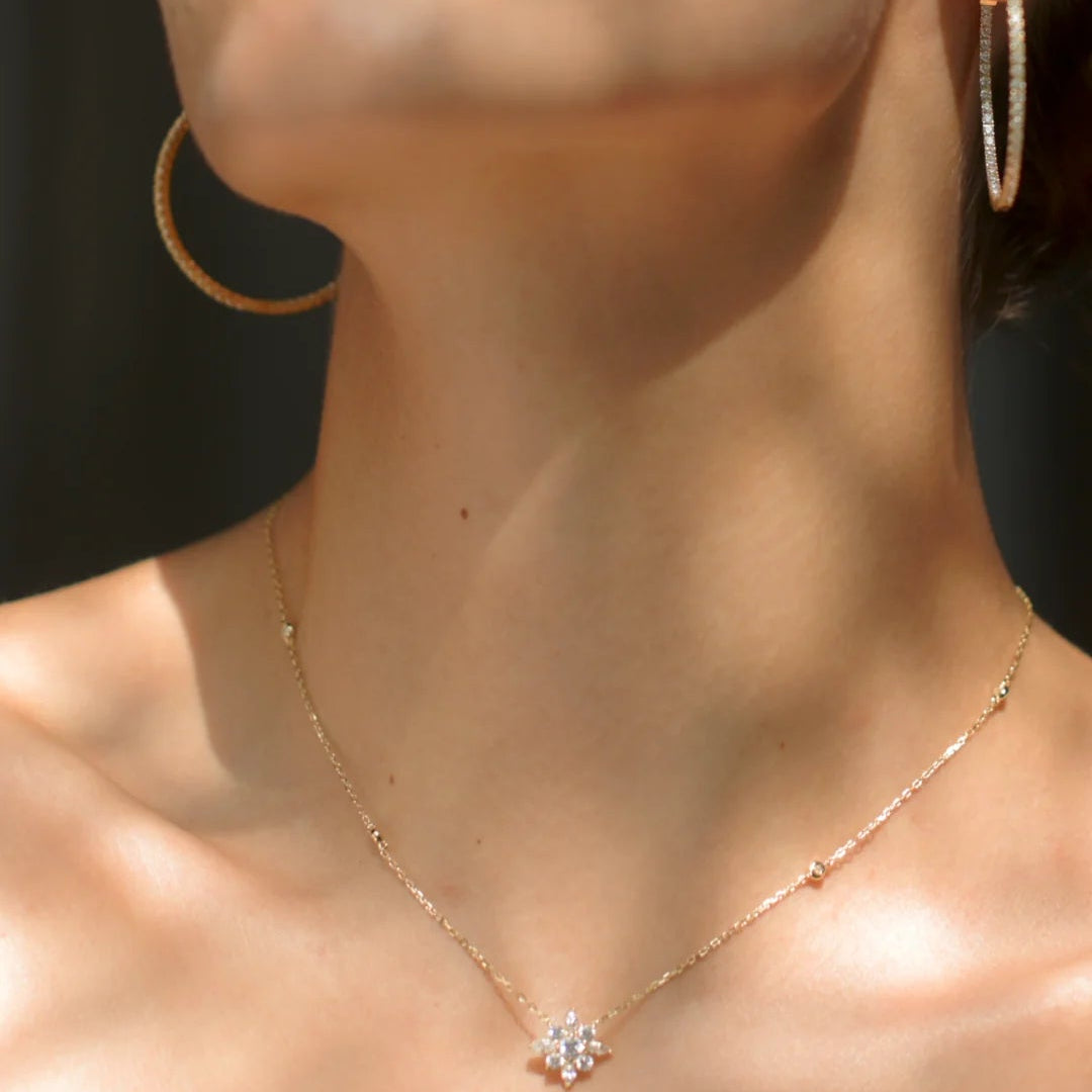 Gold Shine Necklace And Earrings Set - ARTSY SILVER