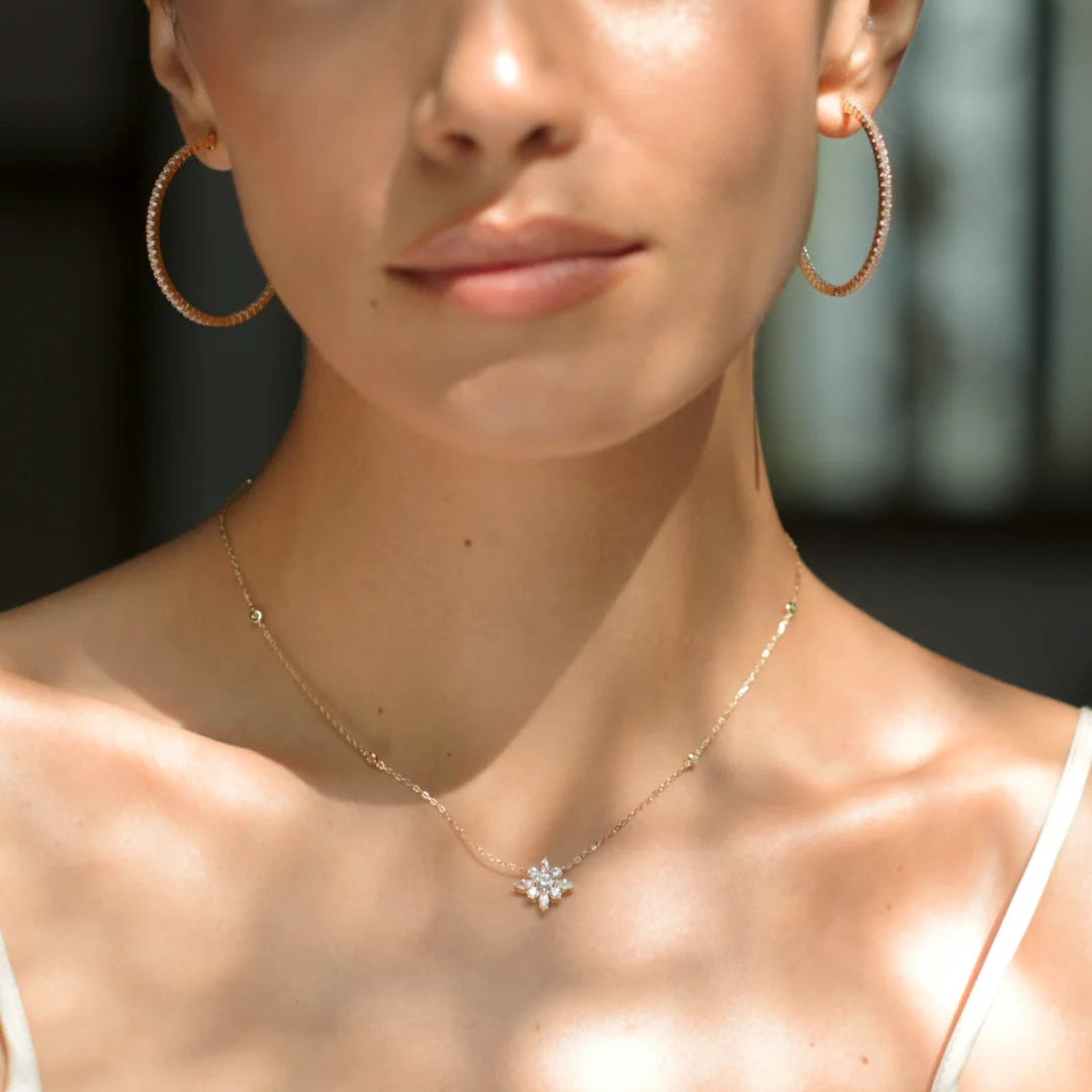 Gold Shine Necklace And Earrings Set - ARTSY SILVER