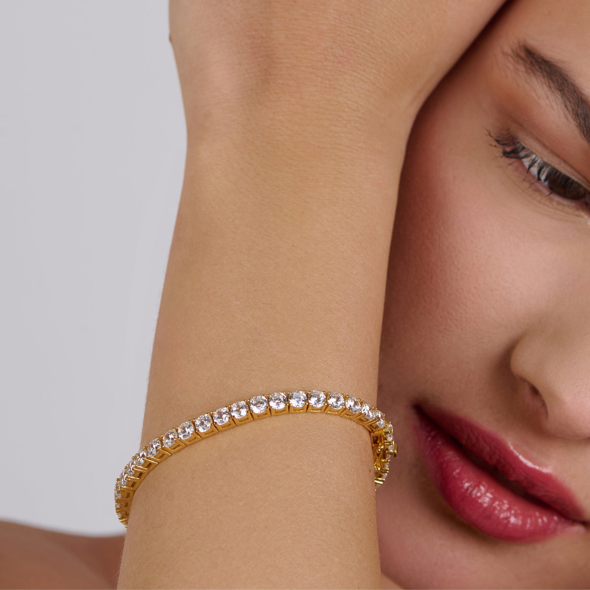 4mm Tennis Bracelet Gold Plated