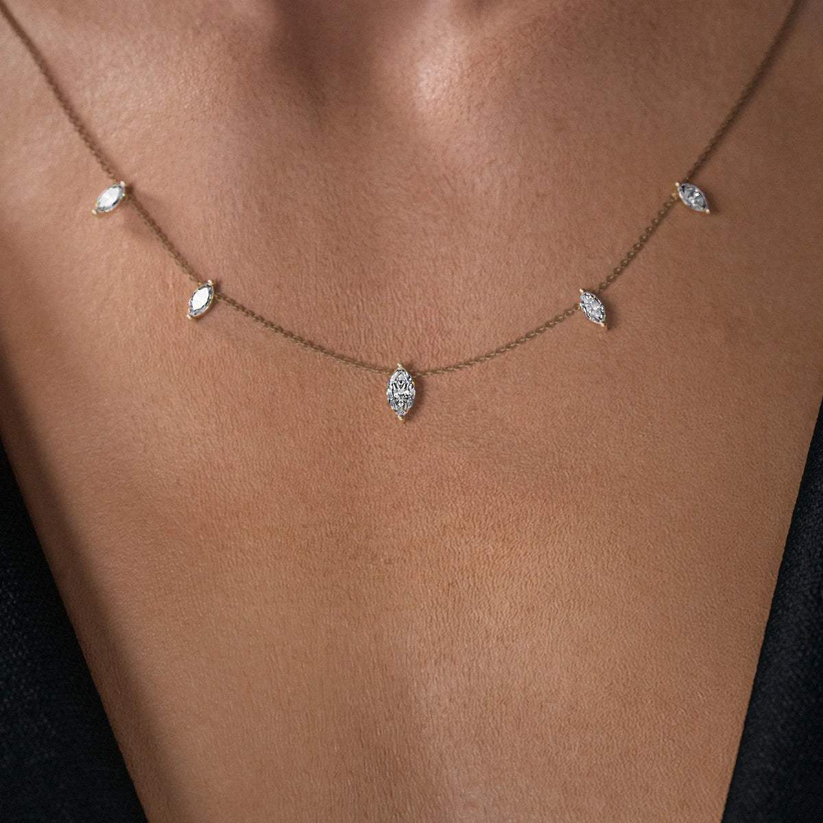 Celeste Marquise Station Necklace