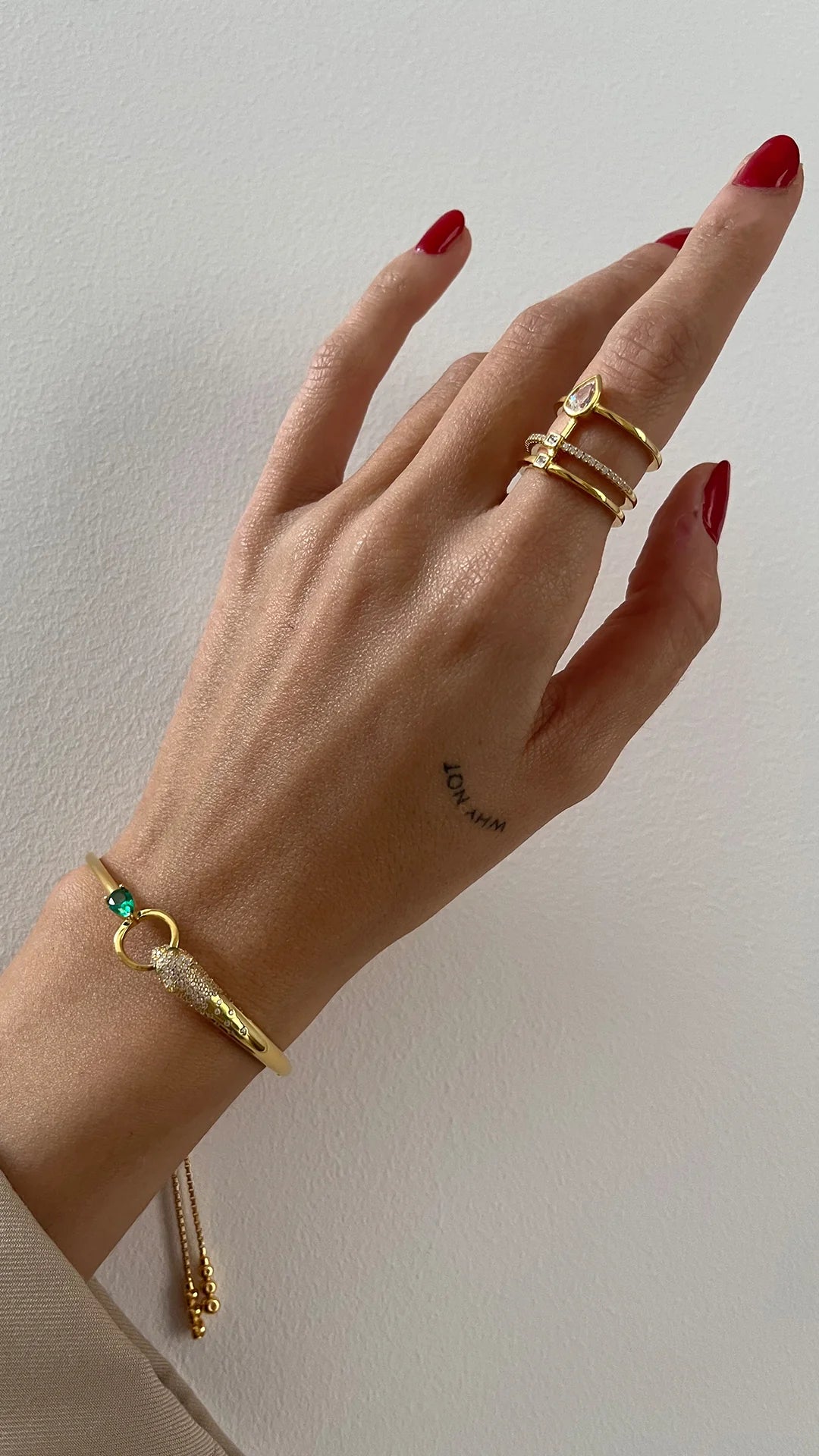 Emerald Tiger Bracelet And Ring Set