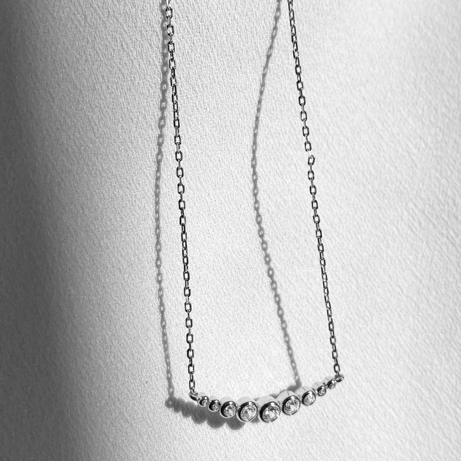 9 Round Sones Necklace Silver - ARTSY SILVER