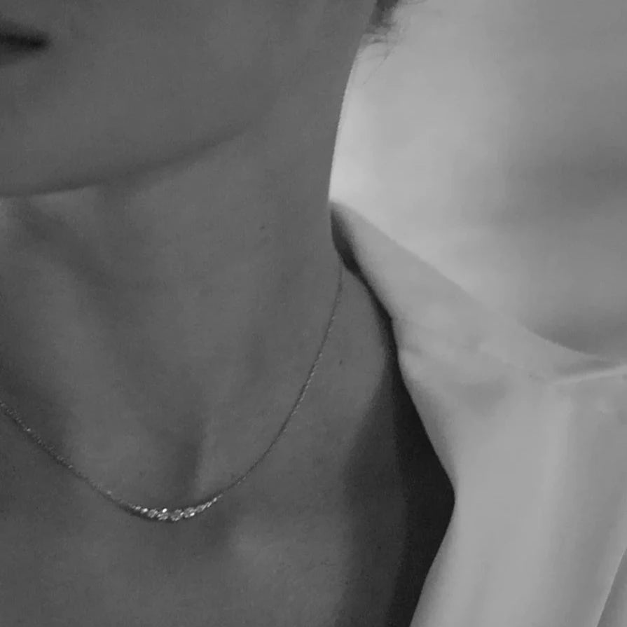 9 Round Sones Necklace Silver - ARTSY SILVER