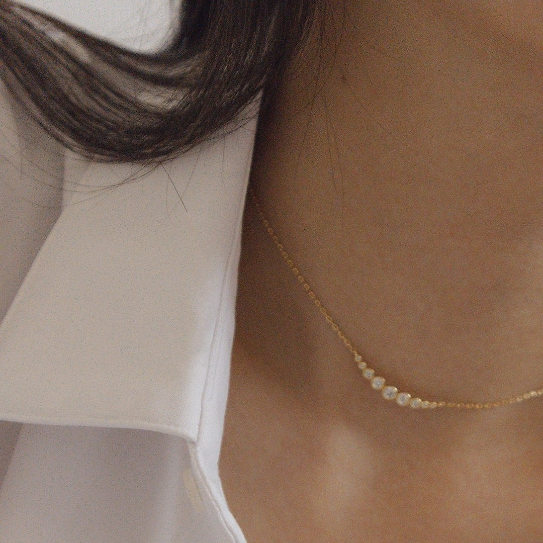 Nine Moons Zircon Necklace - ARTSY SILVER