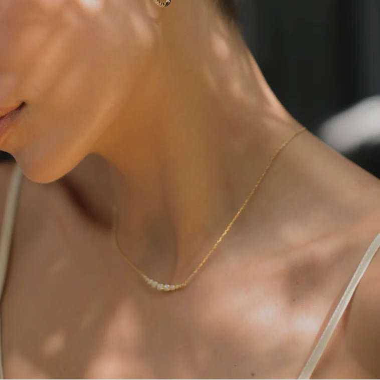 Nine Moons Zircon Necklace - ARTSY SILVER