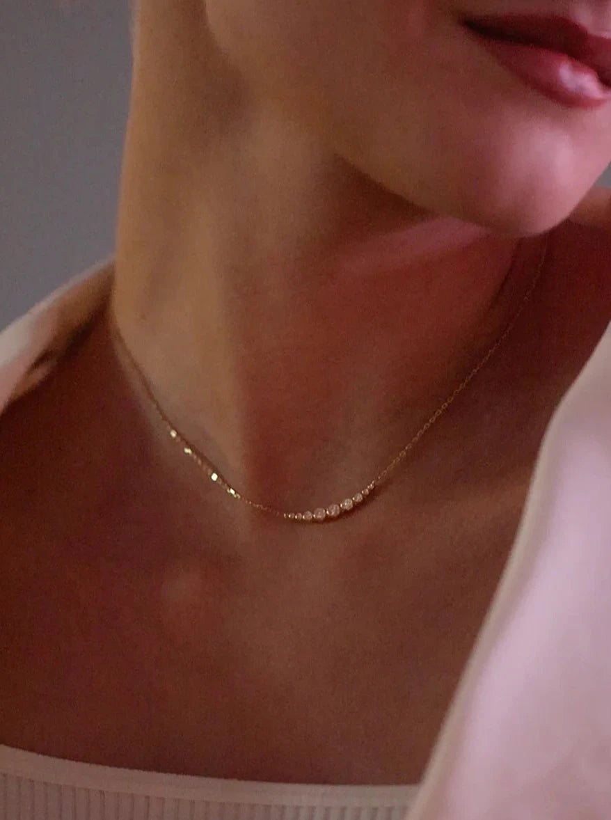 Nine Moons Zircon Necklace - ARTSY SILVER