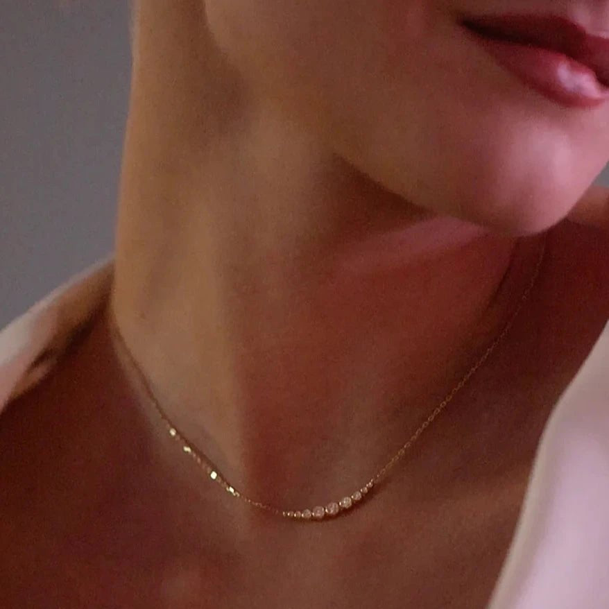 Nine Moons Zircon Necklace - ARTSY SILVER