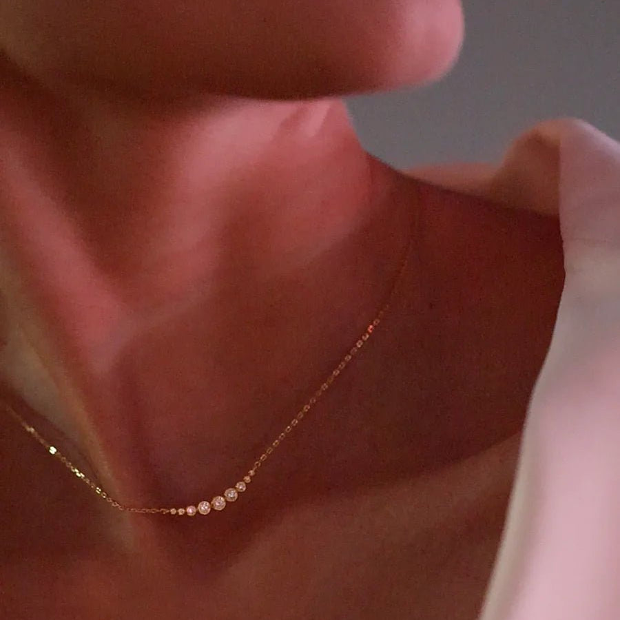 Nine Moons Zircon Necklace - ARTSY SILVER