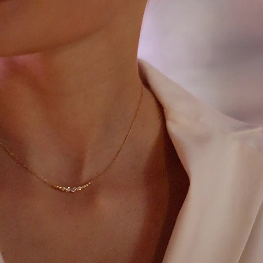 Nine Moons Zircon Necklace - ARTSY SILVER