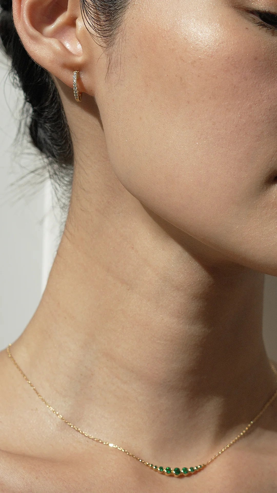 Nine Moons Emerald Necklace - ARTSY SILVER