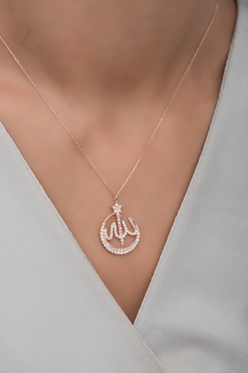 Allah in arabic necklace discount