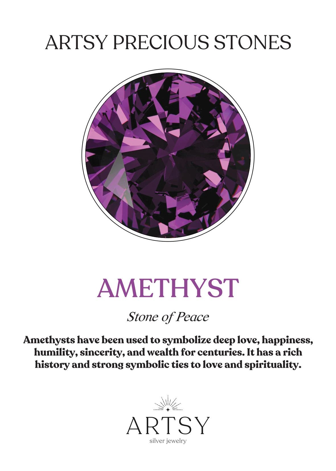 You Amethyst Heart Ring - ARTSY SILVER