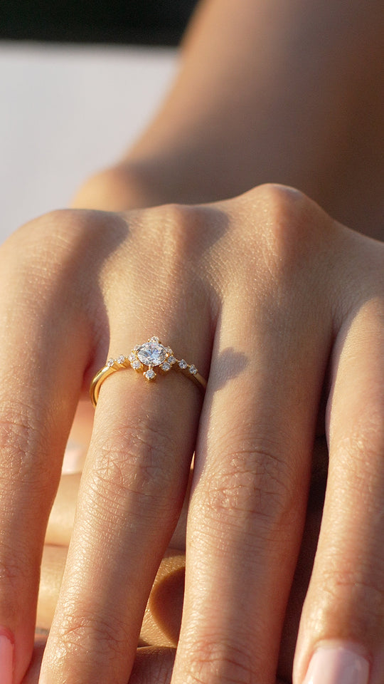 Amour Zircon Stone Gold Plated Ring