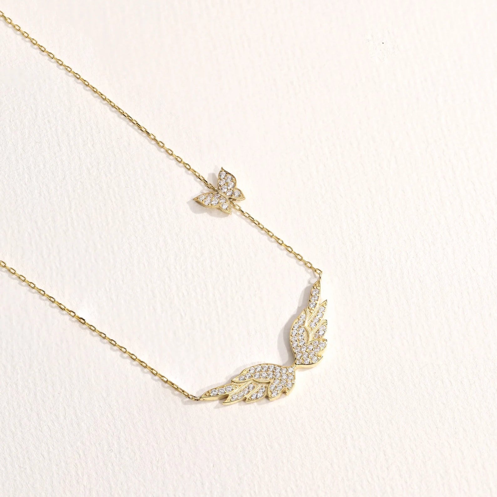 Angel Wing Butterfly Necklace - ARTSY SILVER