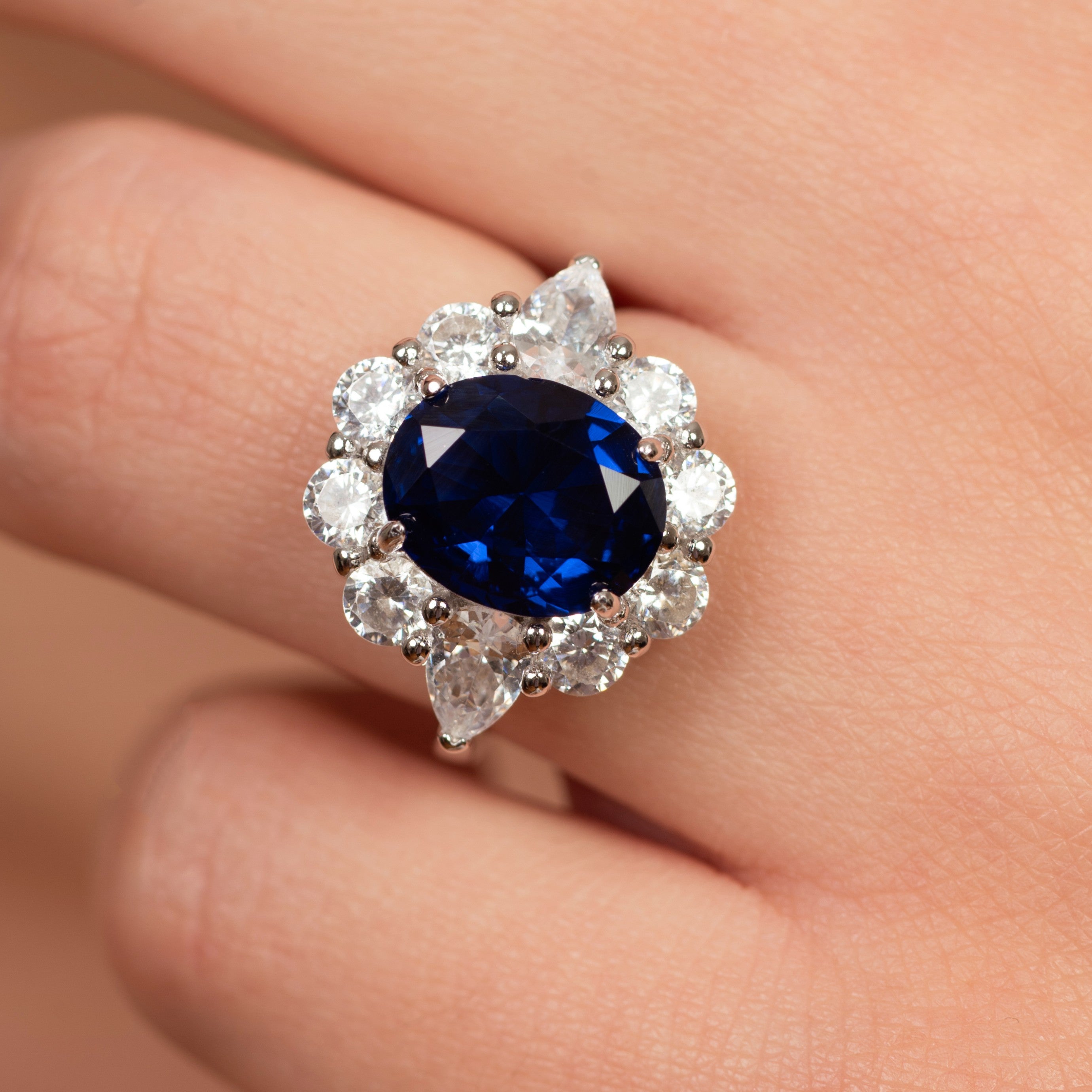Art Deco Blue Sapphire Ring