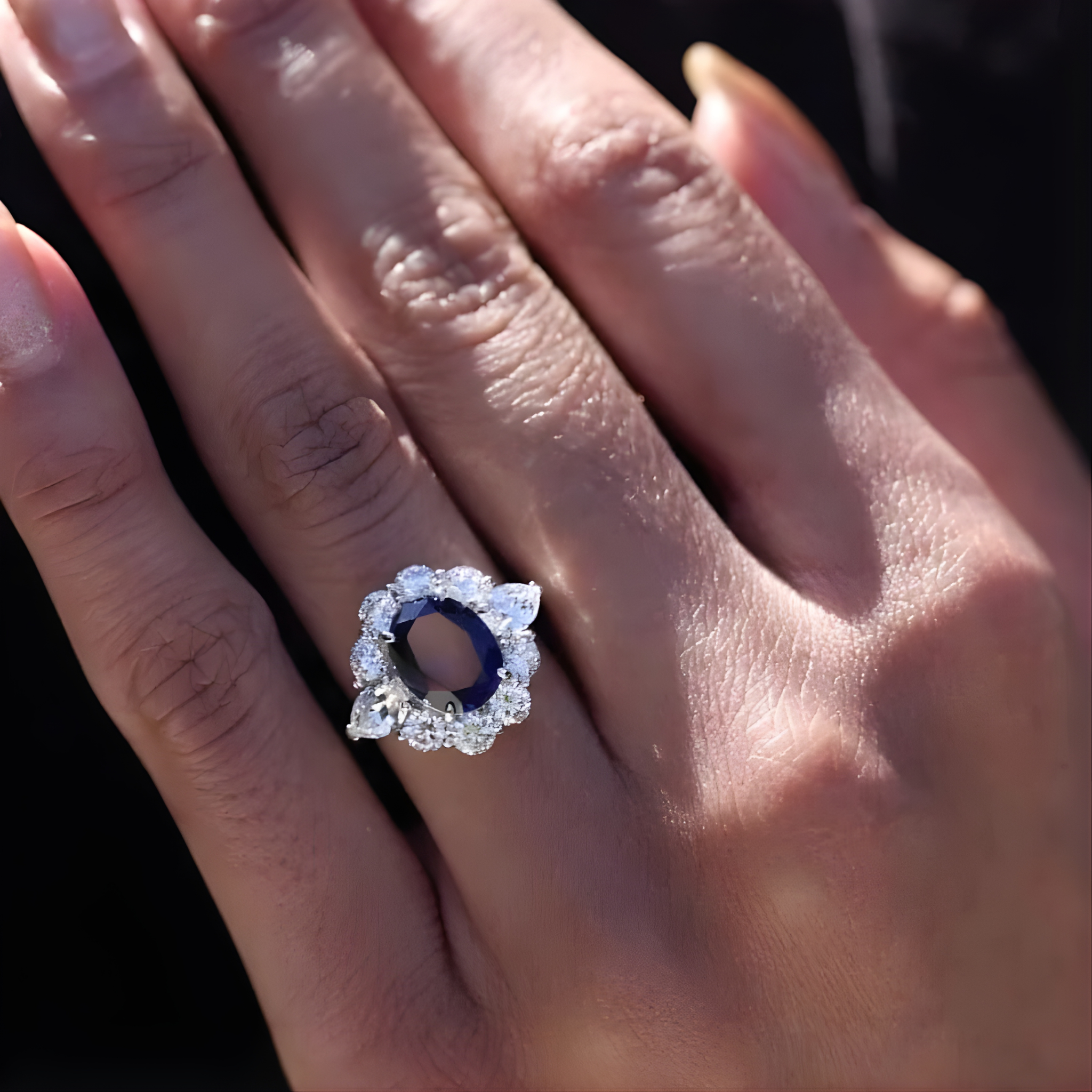 Art Deco Blue Sapphire Ring