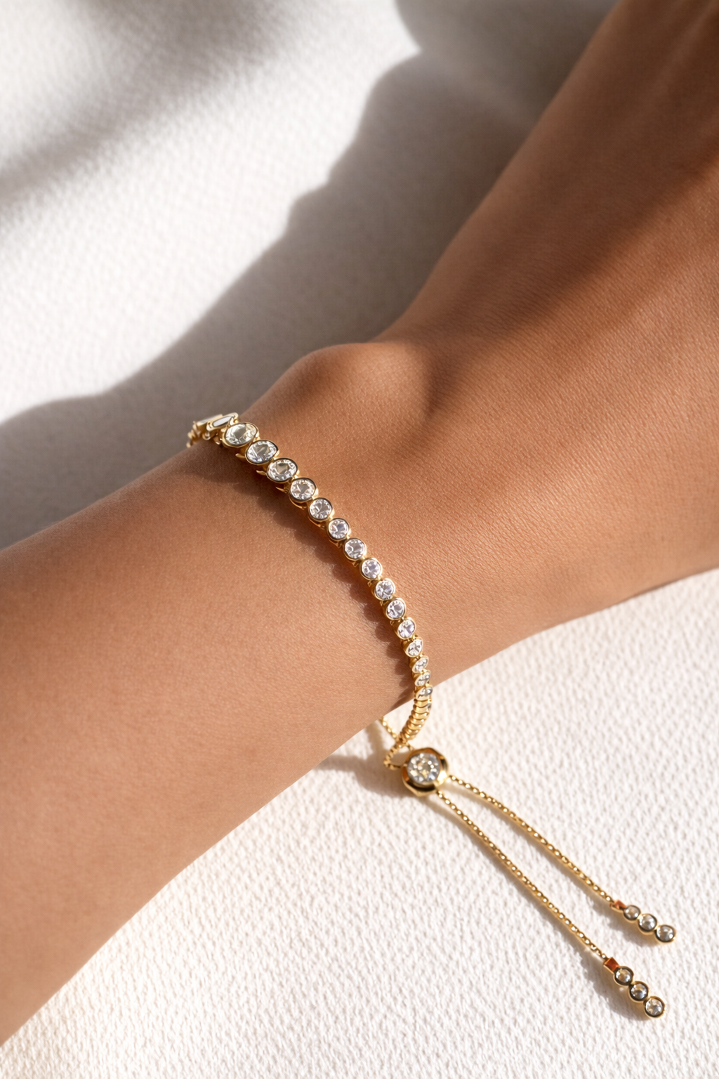 woman's Bracelet white Zircon Silver with 18K Gold Plating I ARTSY SILVER