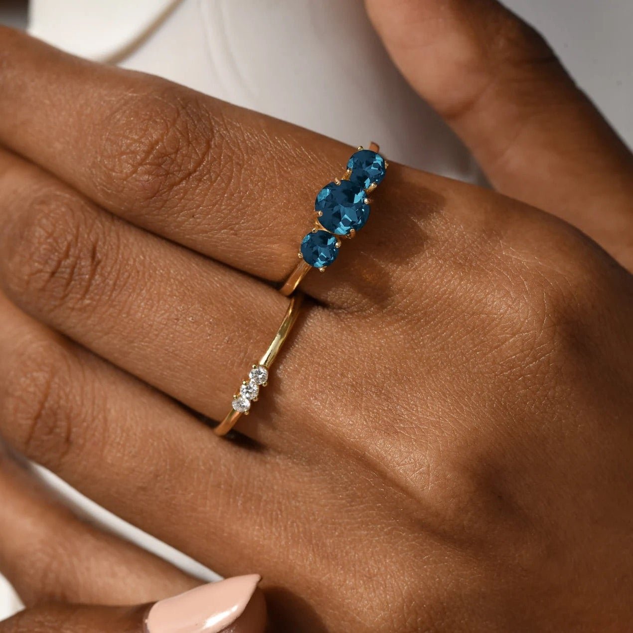 Azura London Blue Topaz Stone Ring - ARTSY SILVER