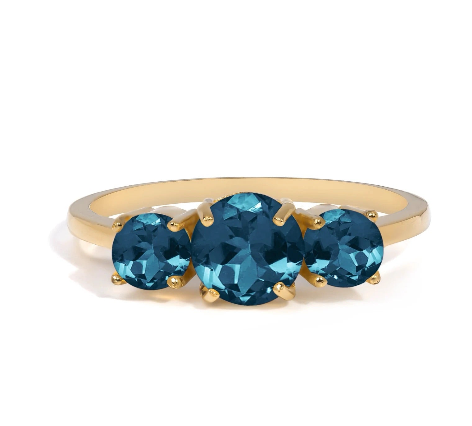 Azura London Blue Topaz Stone Ring - ARTSY SILVER