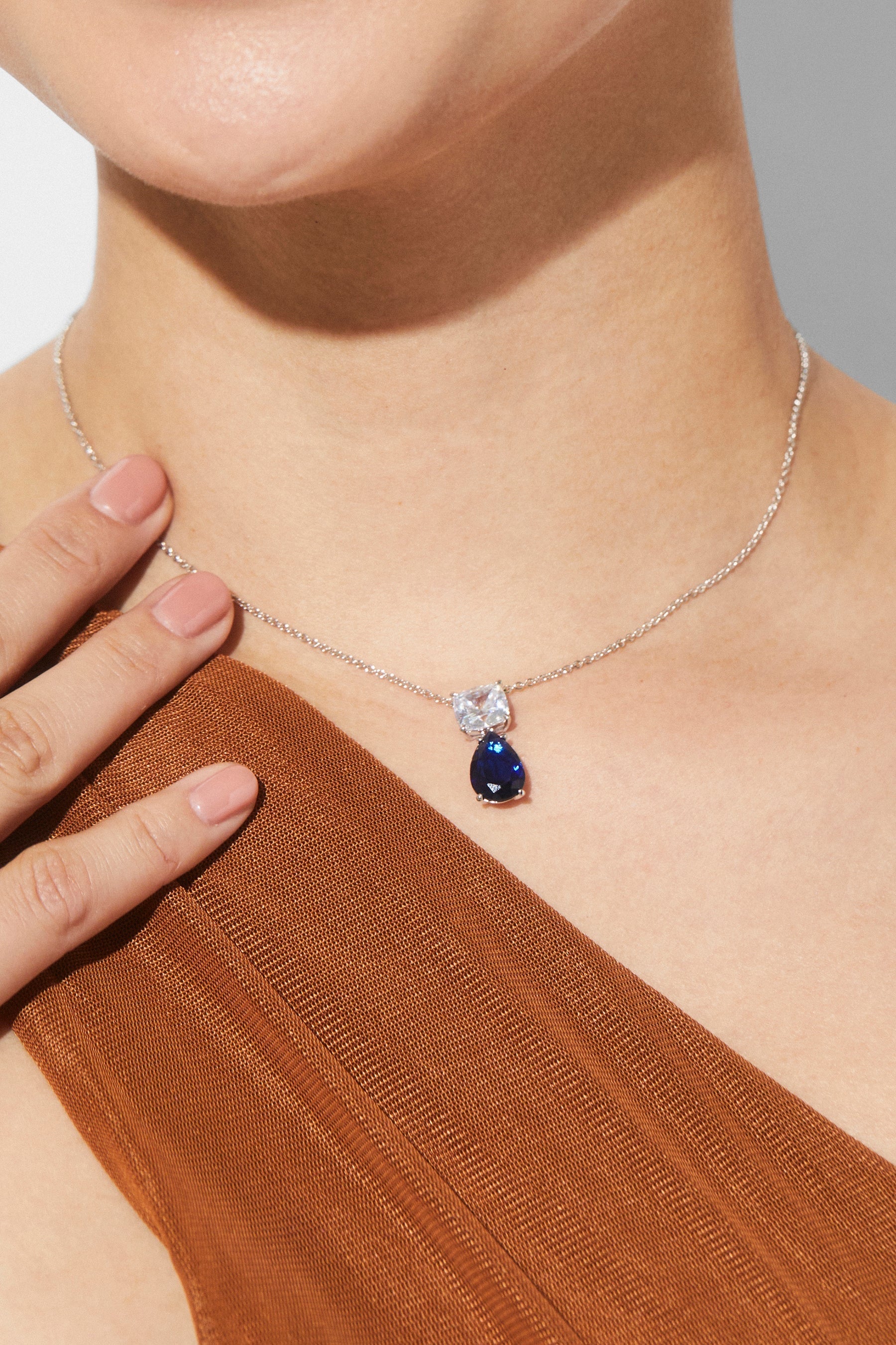 Celeste Blue Sapphire Necklace - ARTSY SILVER