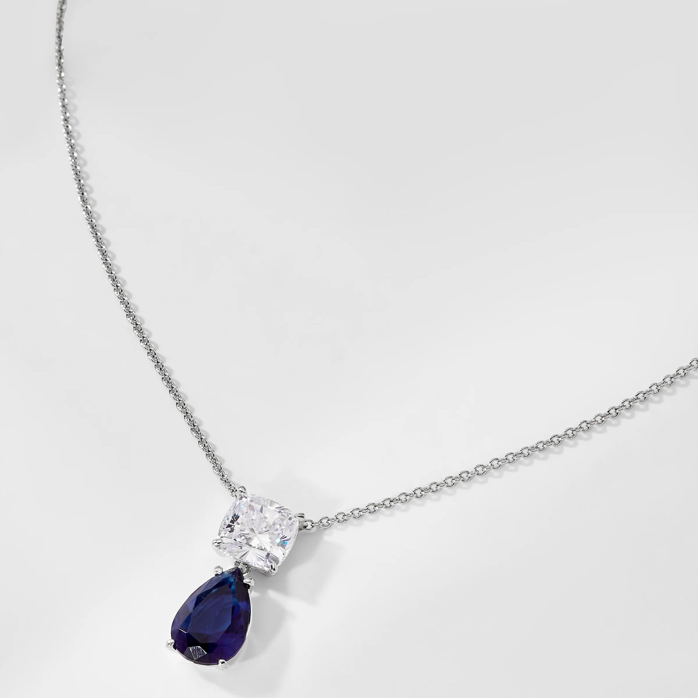Celeste Blue Sapphire Necklace - ARTSY SILVER