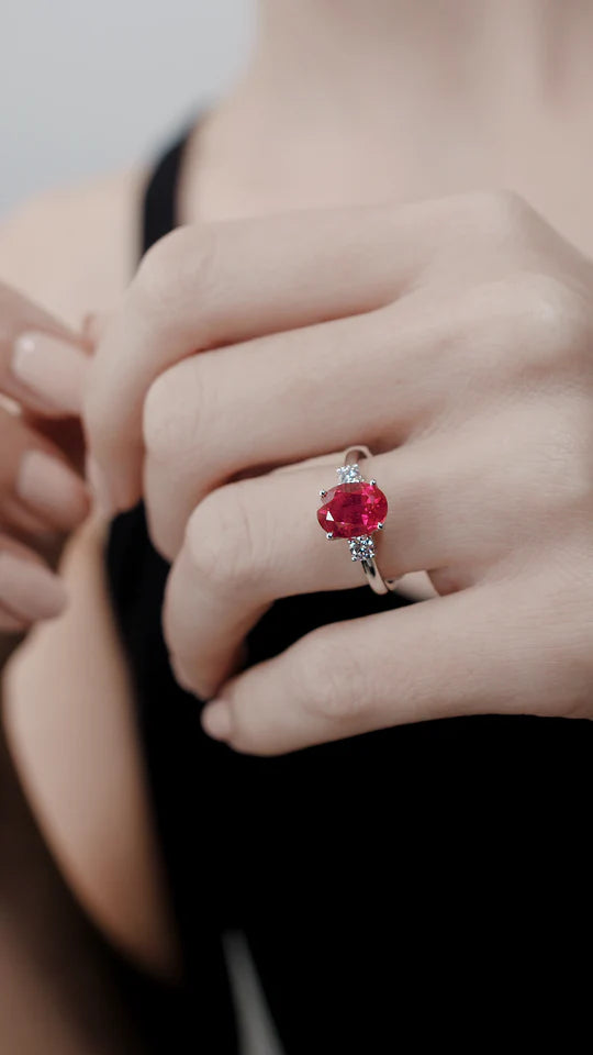Beating Heart Ruby Promise Ring