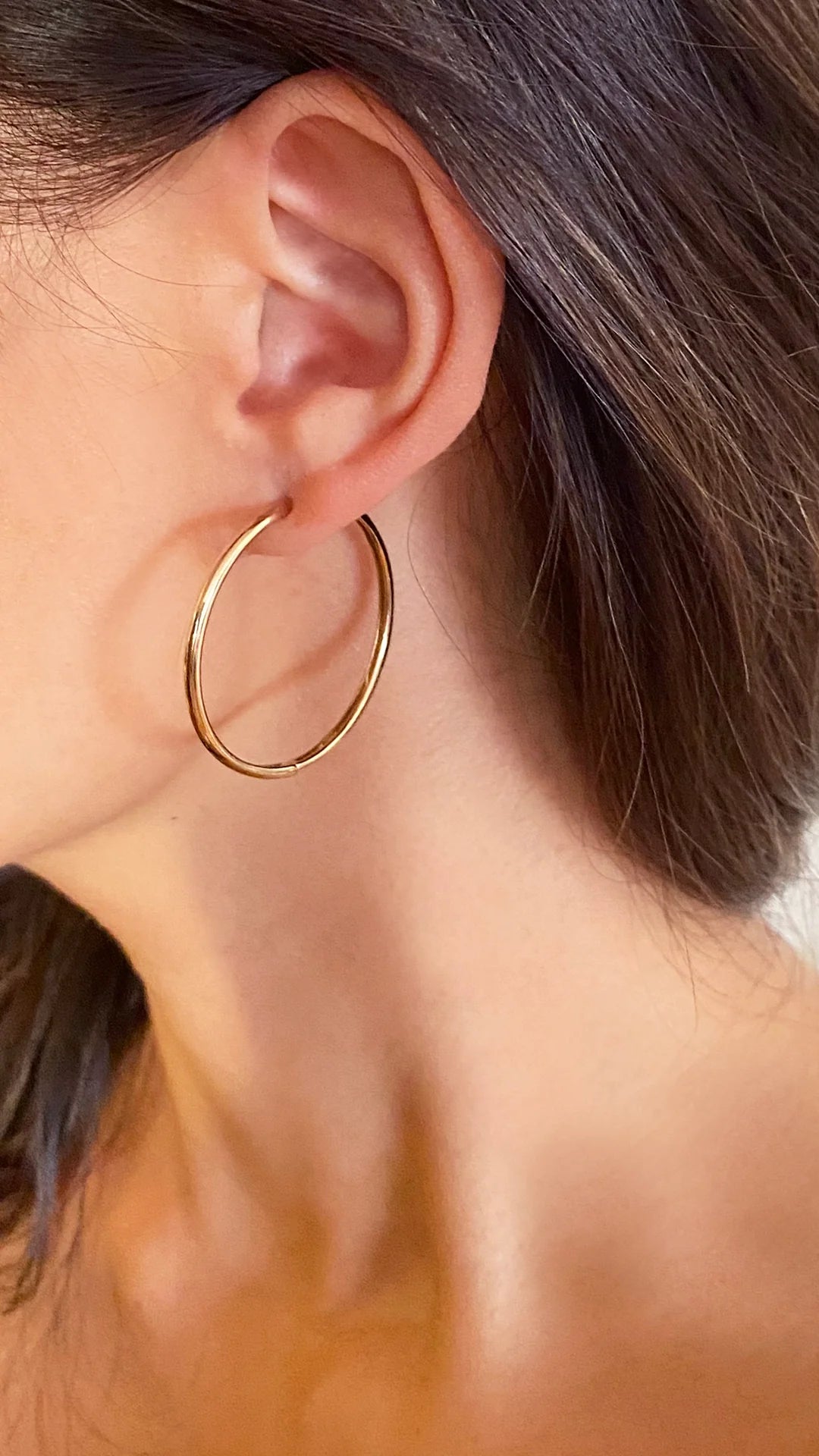 Grand Tubetti Gold Plated Hoops