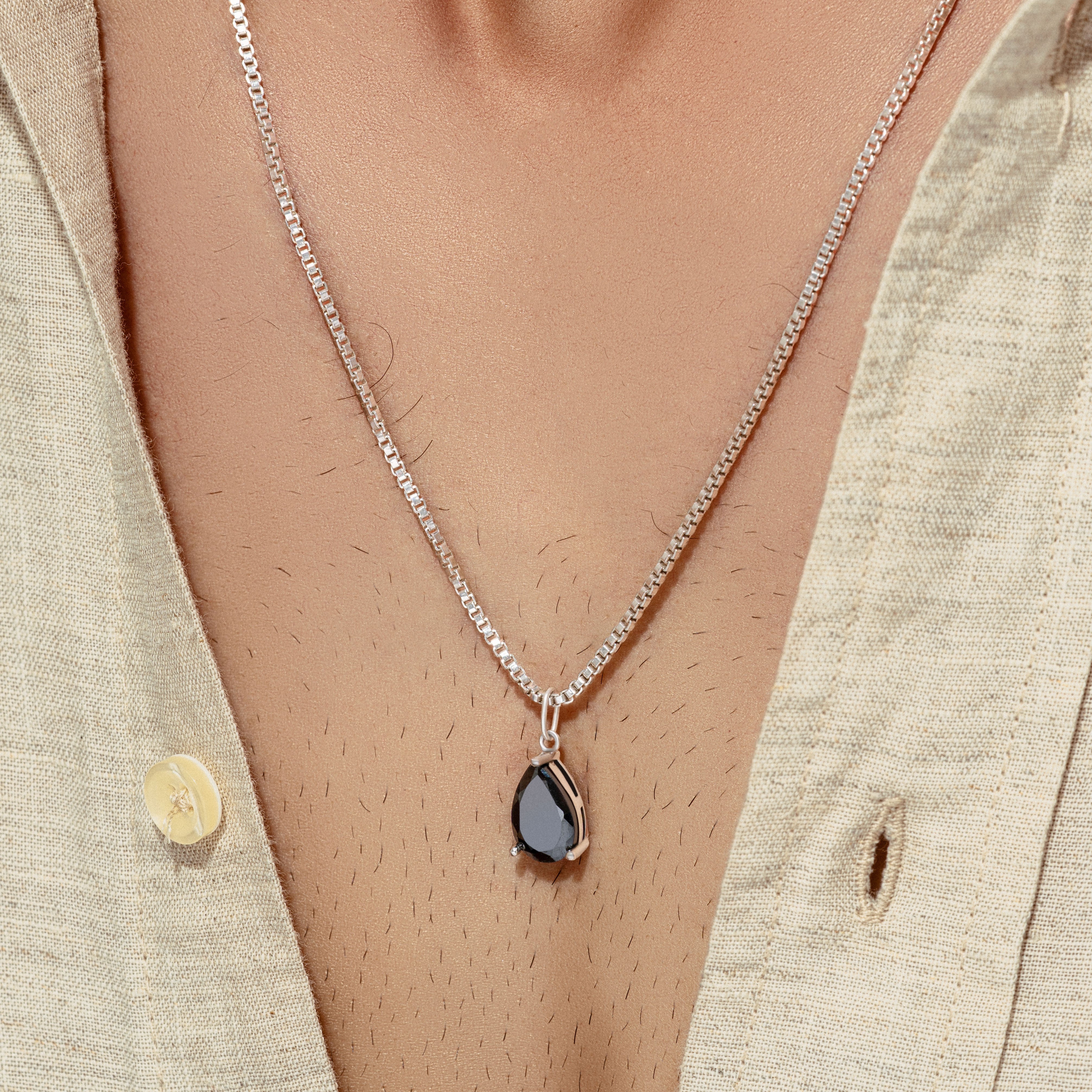 Bucky Black Pear Pendant