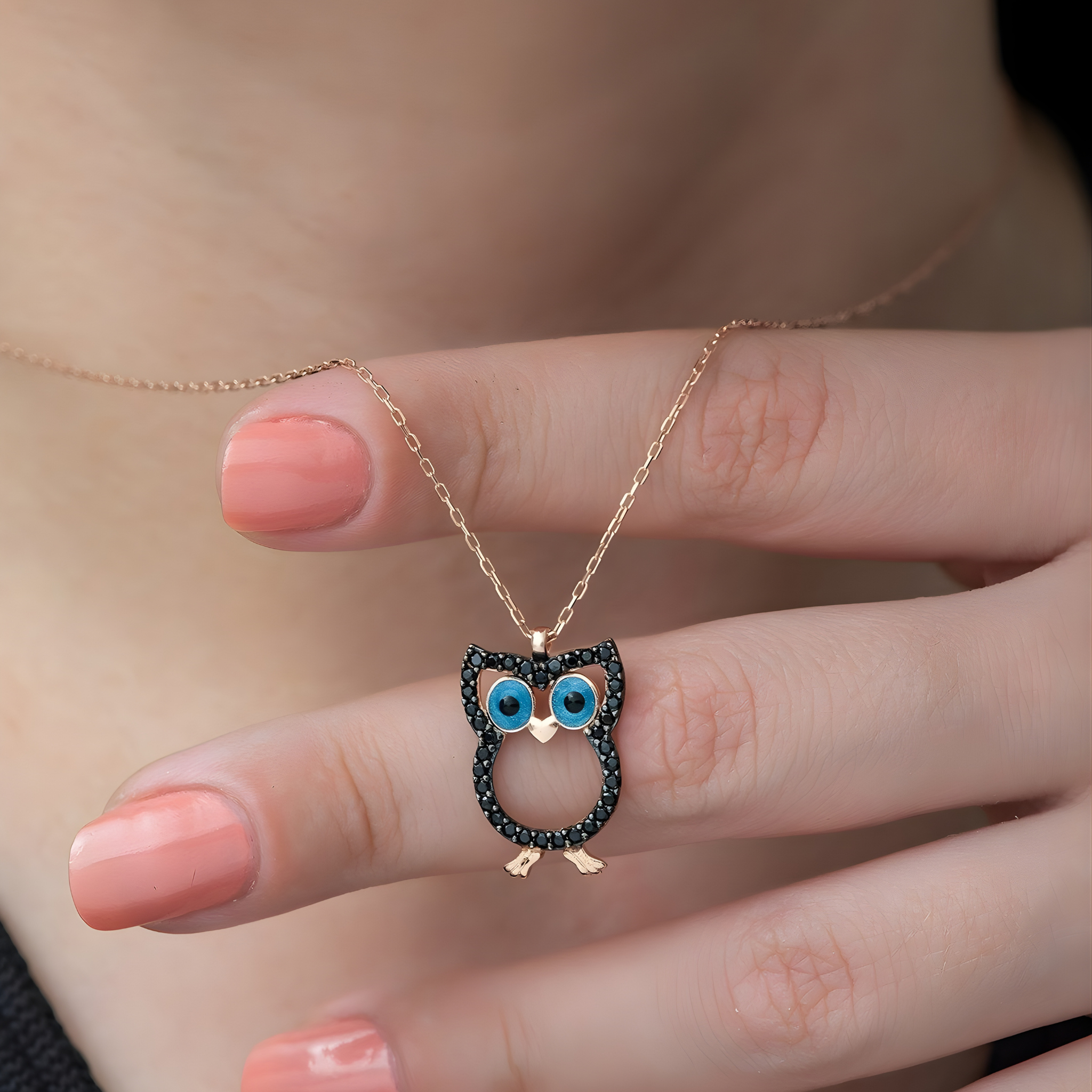 Black Owl Necklace