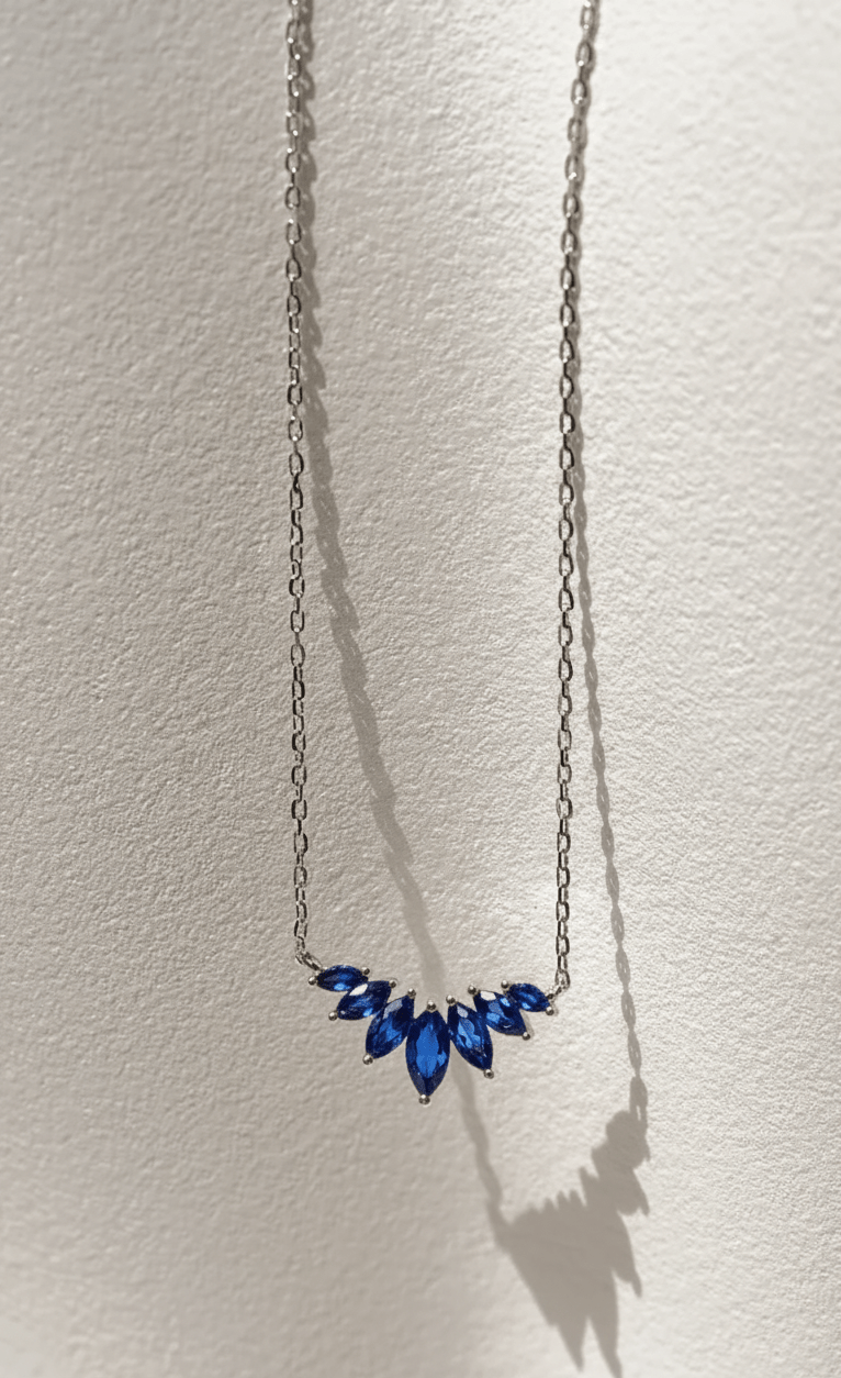 Blue Marquise Necklace - ARTSY SILVER