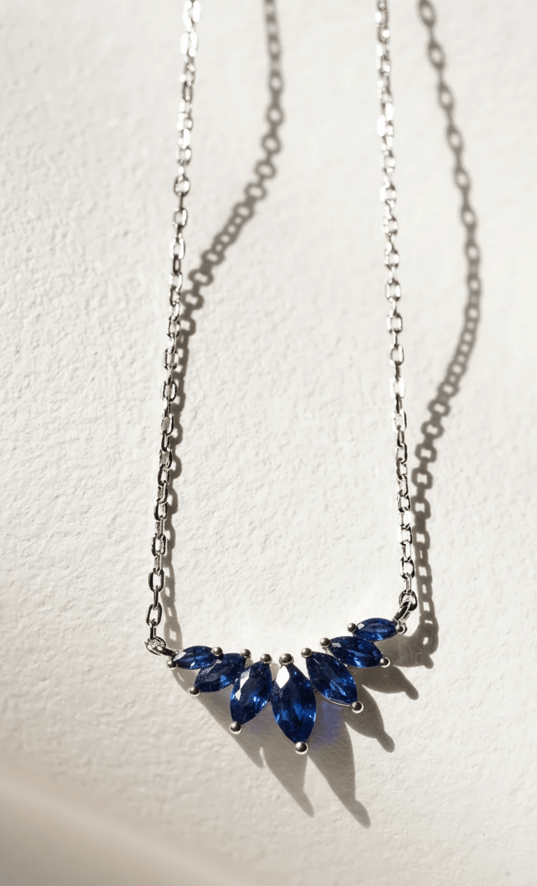 Blue Marquise Necklace - ARTSY SILVER