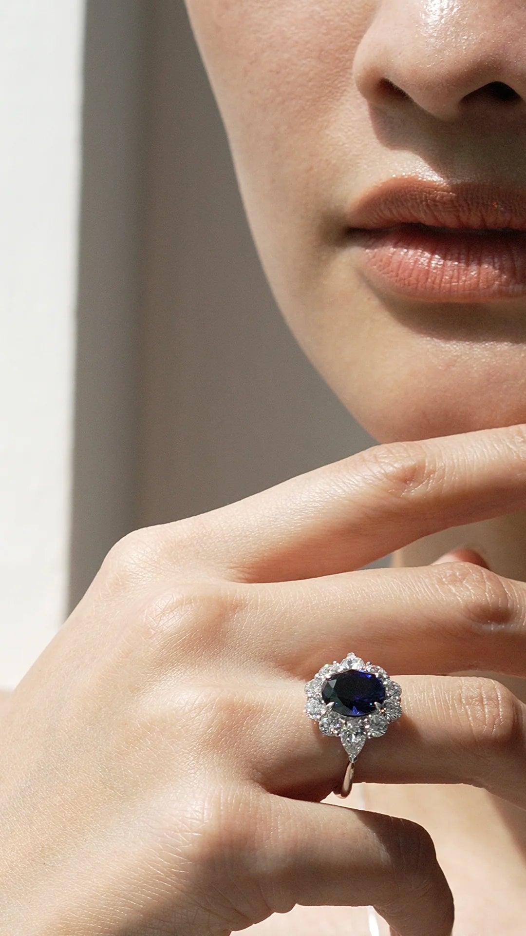 Art Deco Blue Sapphire Ring - ARTSY SILVER