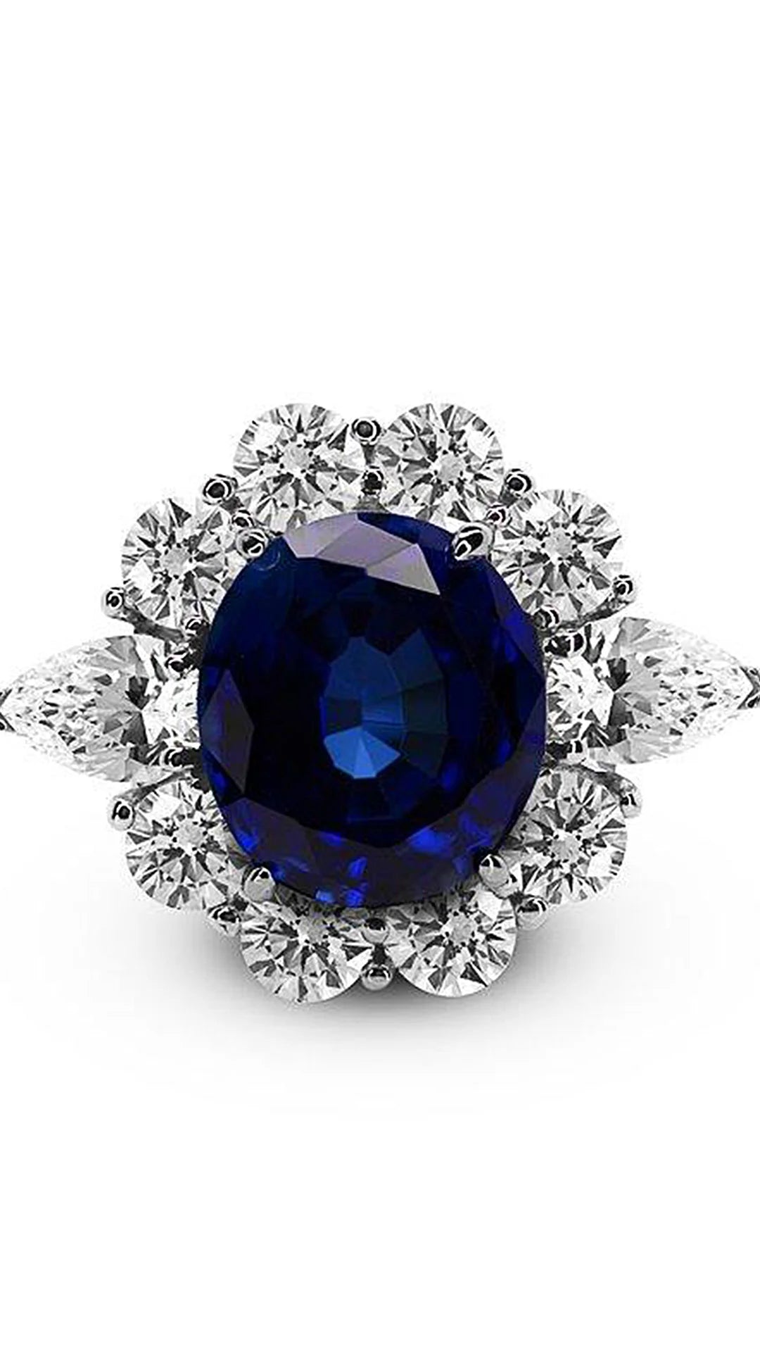 Art Deco Blue Sapphire Ring - ARTSY SILVER