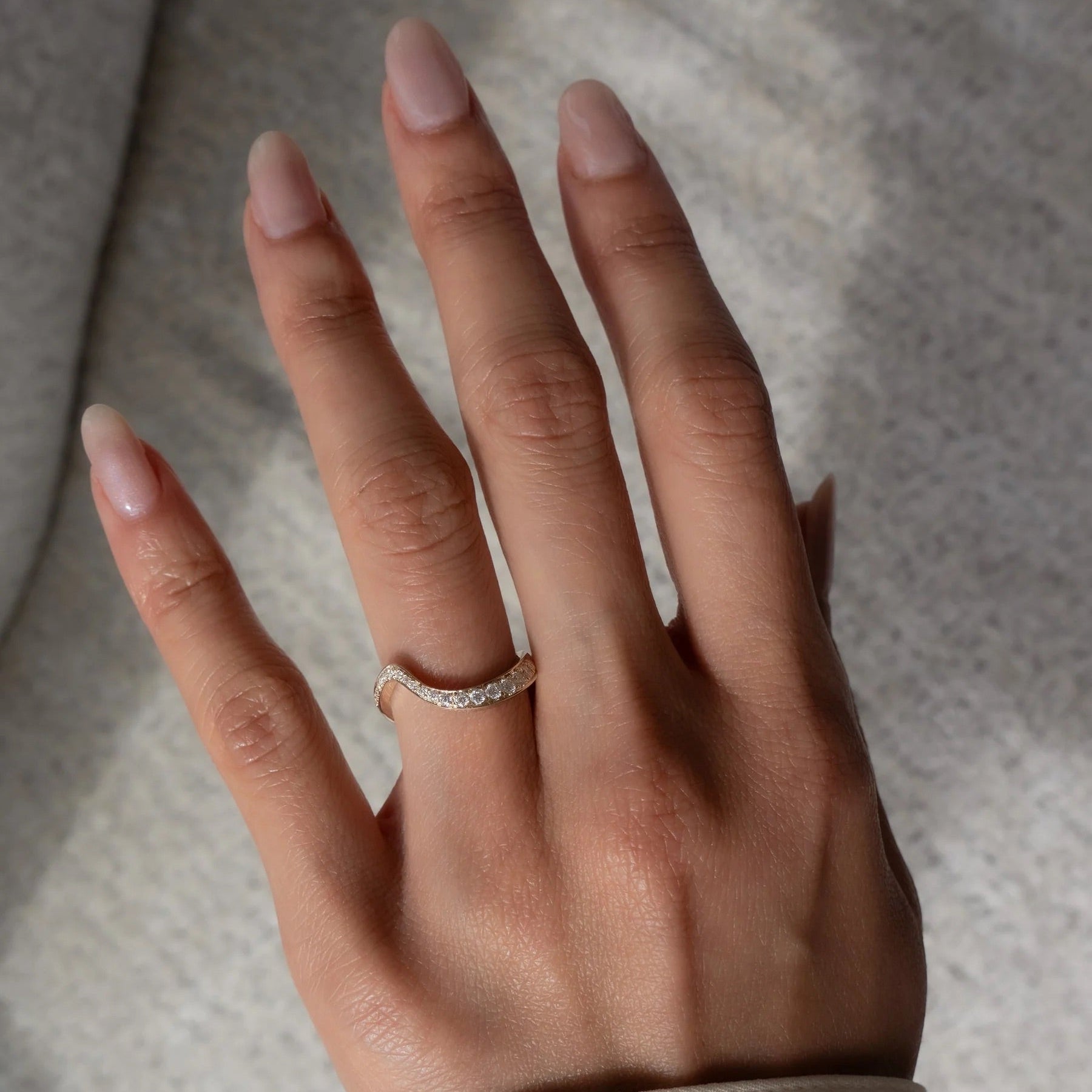 Dome Figure Pave Zircon Ring - ARTSY SILVER