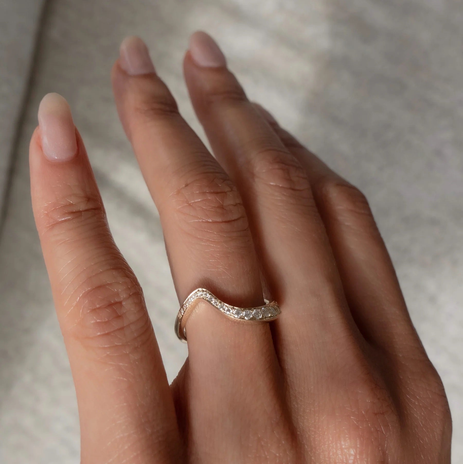 Dome Figure Pave Zircon Ring - ARTSY SILVER