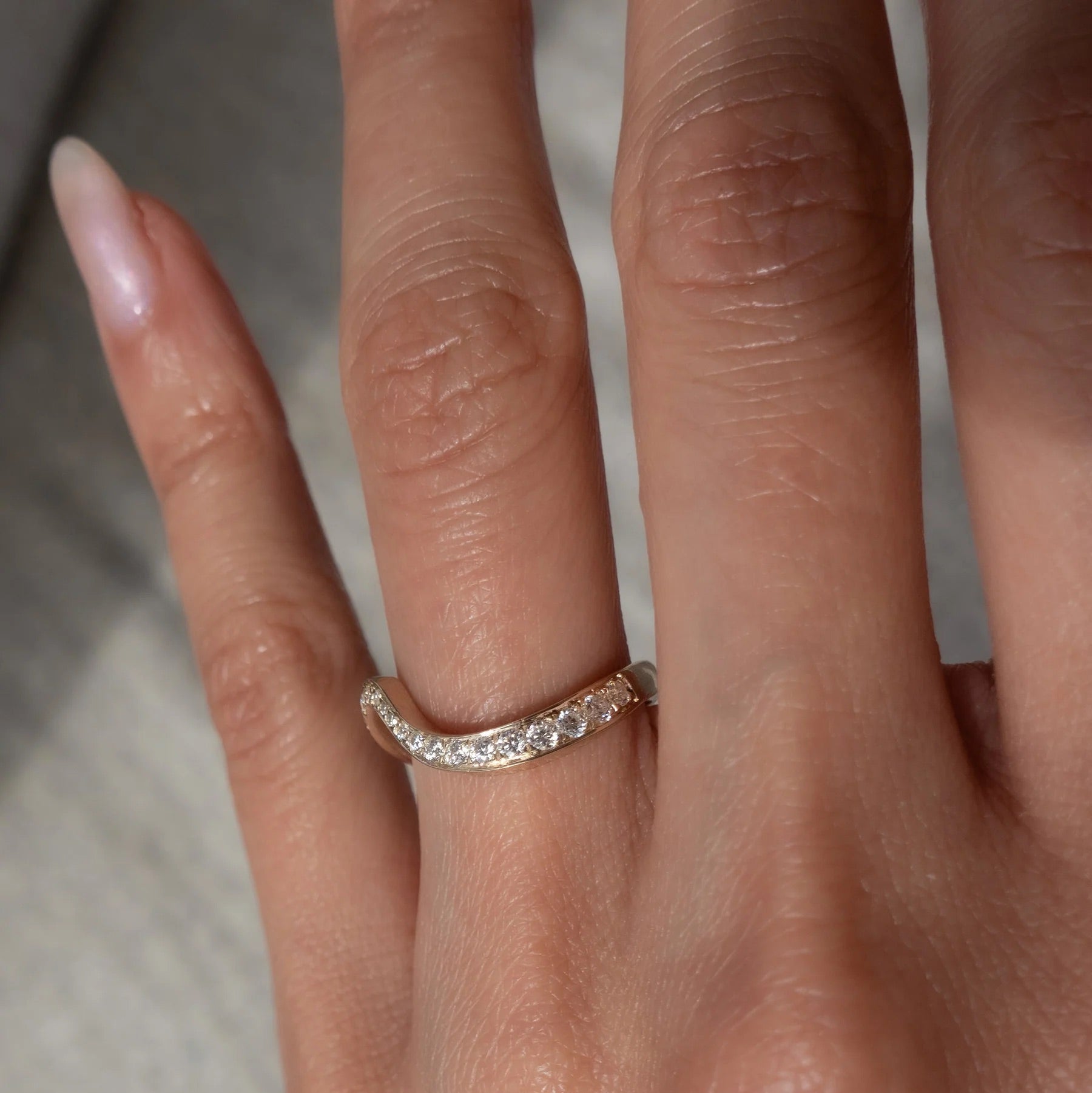 Dome Figure Pave Zircon Ring - ARTSY SILVER