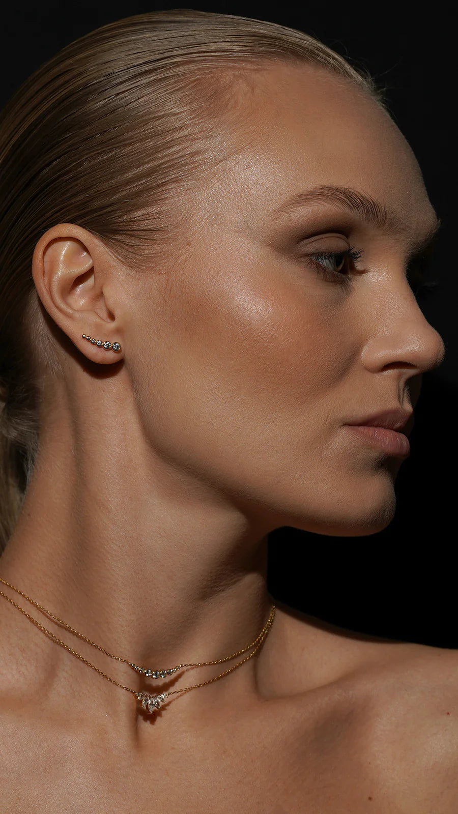 Bubble Zircon Ear Climber - ARTSY SILVER