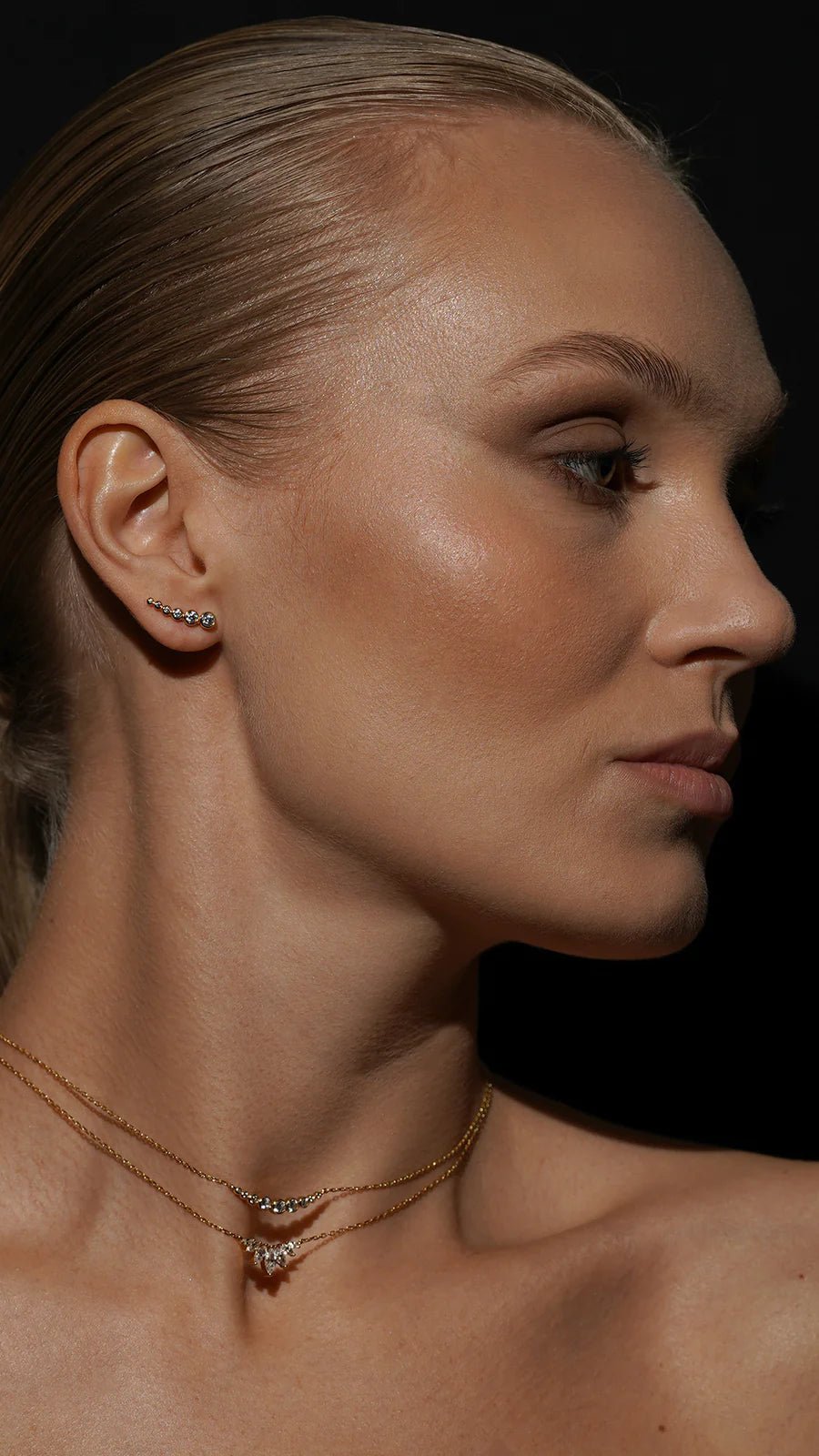 Bubble Zircon Ear Climber - ARTSY SILVER