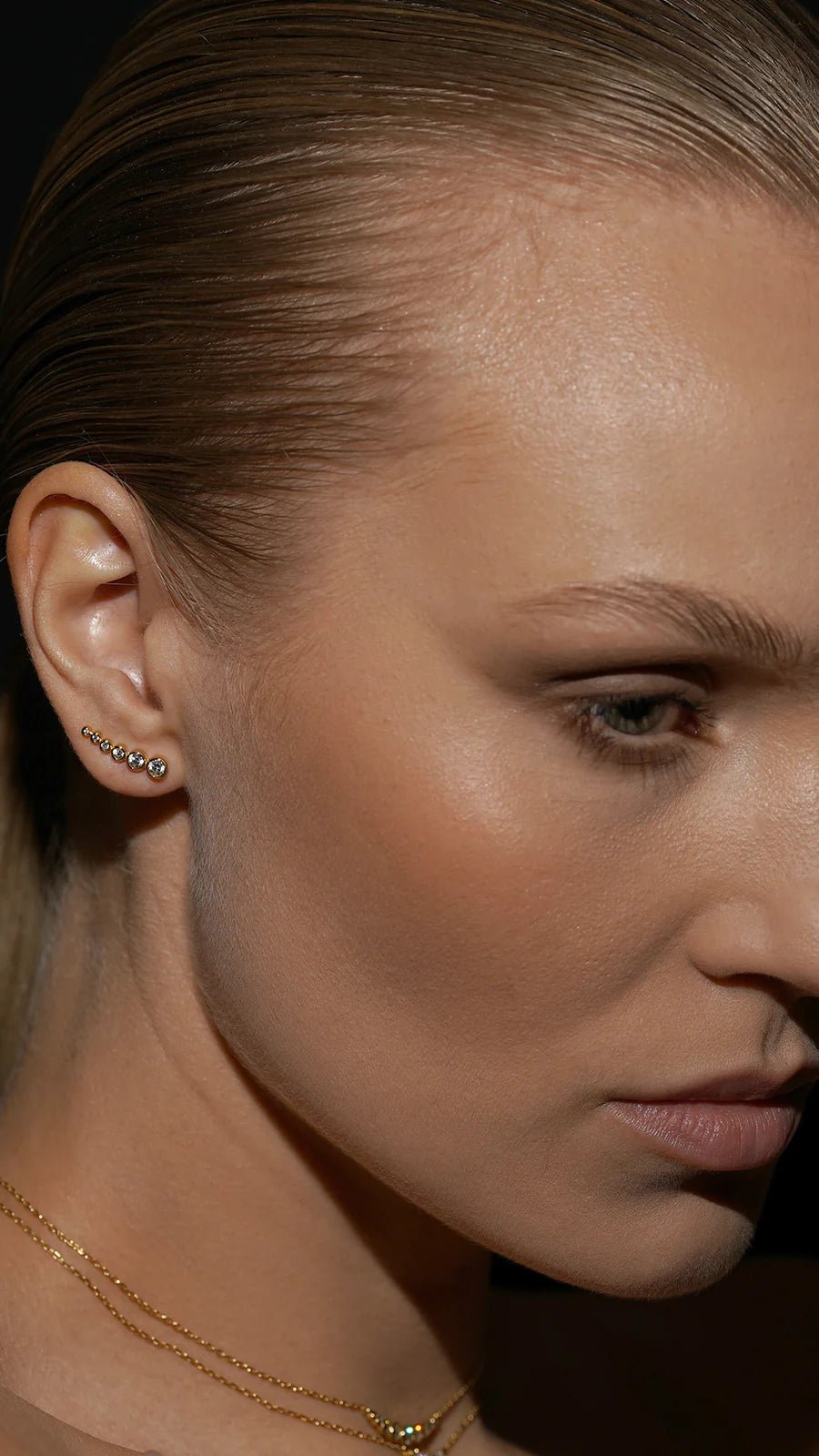 Bubble Zircon Ear Climber - ARTSY SILVER