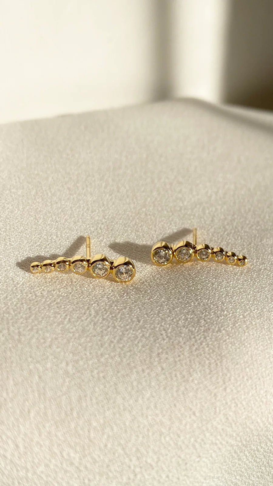 Bubble Zircon Ear Climber - ARTSY SILVER